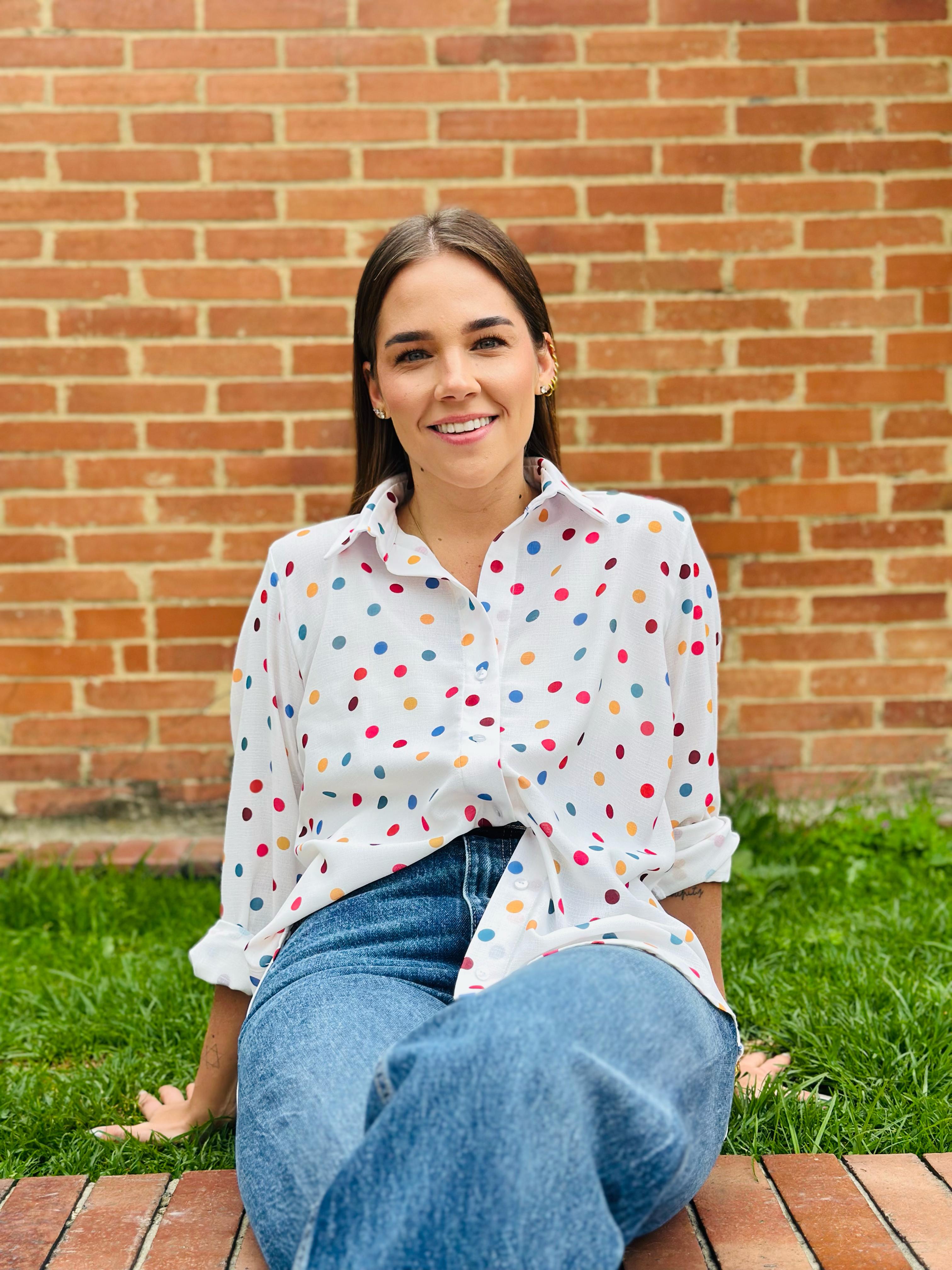 CAMISA ADELAIDA JUMPING DOTS FUN COLORS