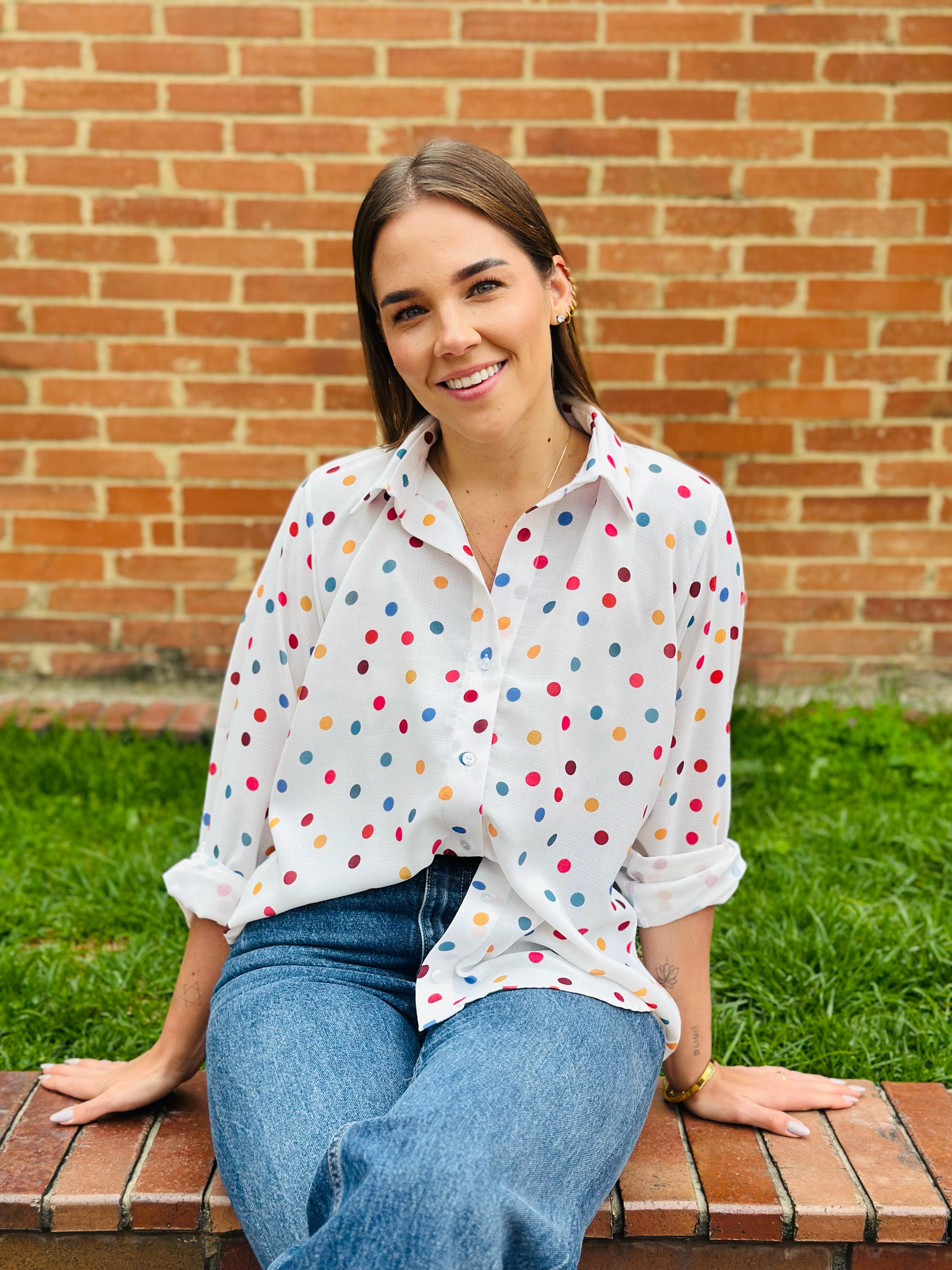 CAMISA ADELAIDA JUMPING DOTS FUN COLORS