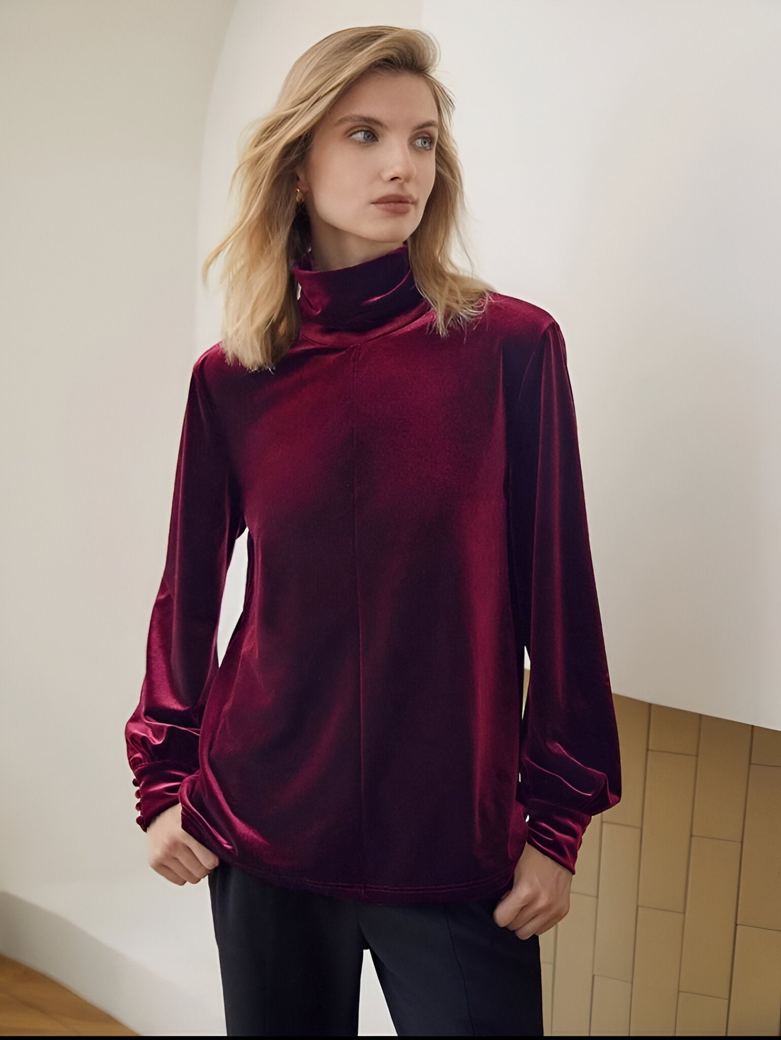 BLUSA TERCIOPELO MANGA LARGA