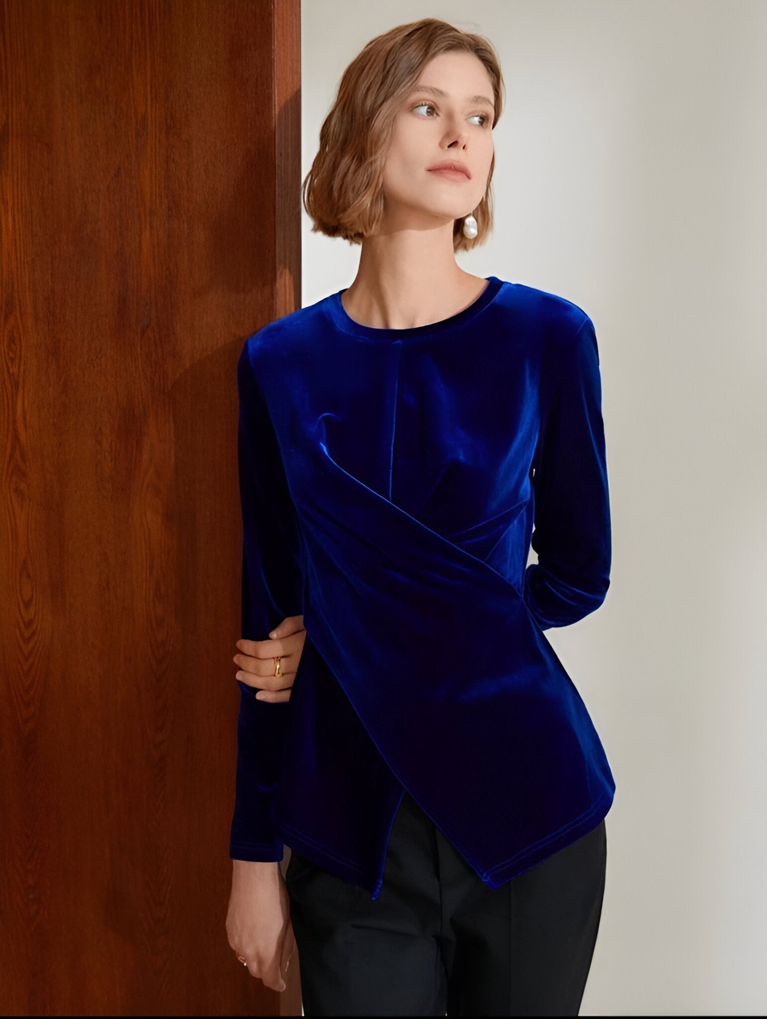 BLUSA TERCIOPELO CRUZADA