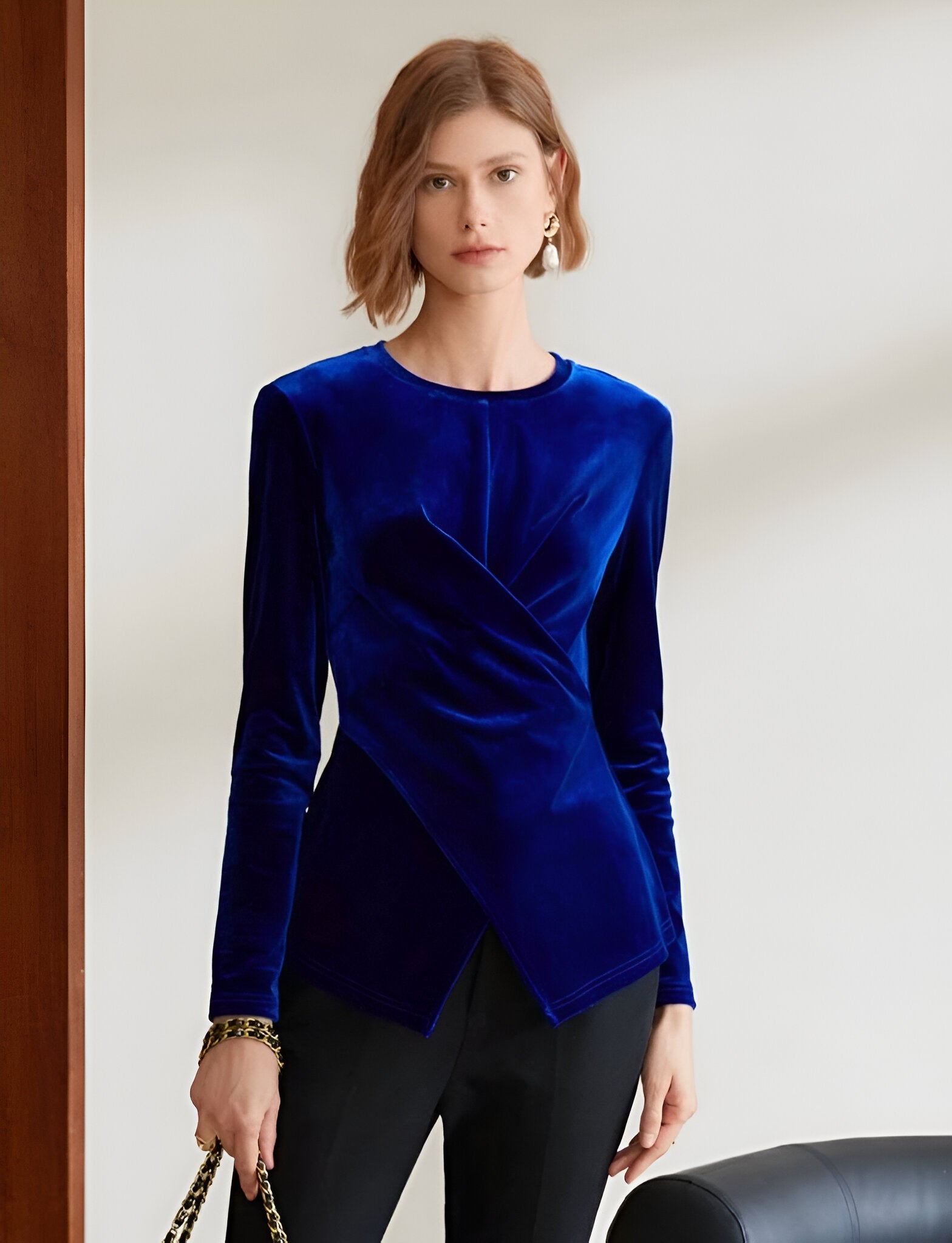 BLUSA TERCIOPELO CRUZADA