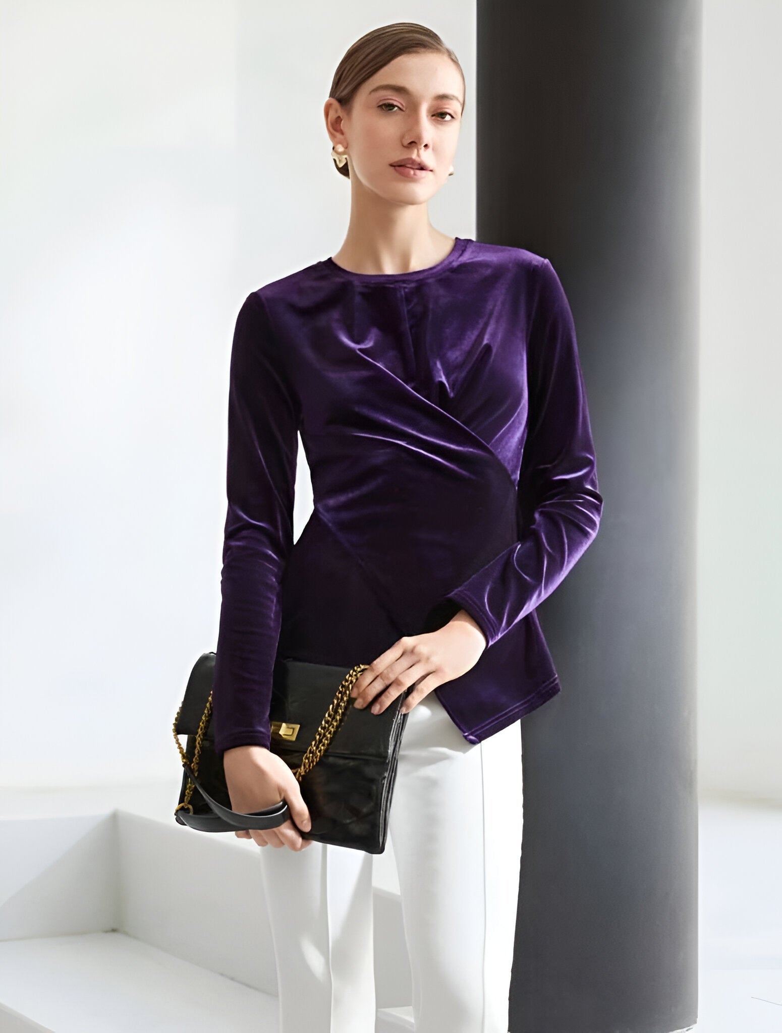 BLUSA TERCIOPELO CRUZADA