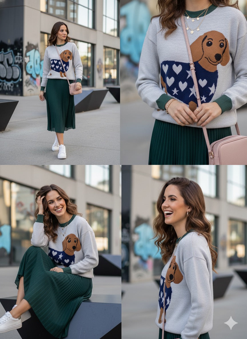 SACO SALCHICHA ABRIGADO DE ESTRELLAS