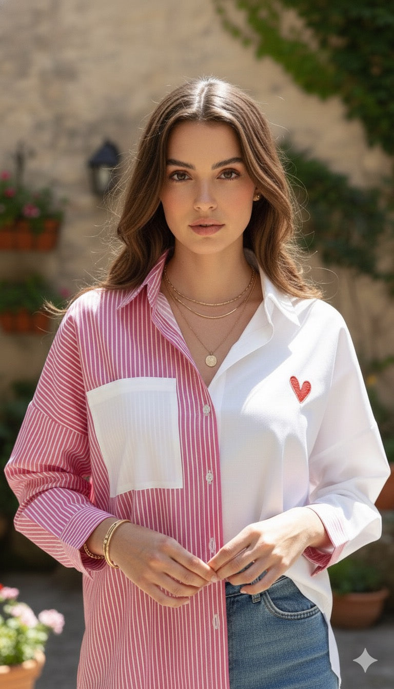 CAMISA ESTAMBUL RAYAS|||CORAZON