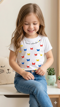 CAMISETA MARIPOSAS TRICOLOR MINI (ENTREGA 6 DÍAS HÁBILES)