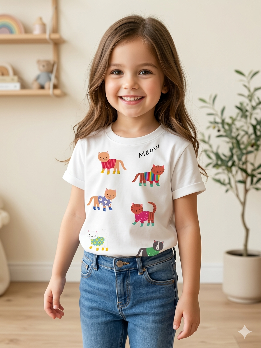 CAMISETA FASHION CATS MINI (ENTREGA 6 DÍAS HÁBILES)