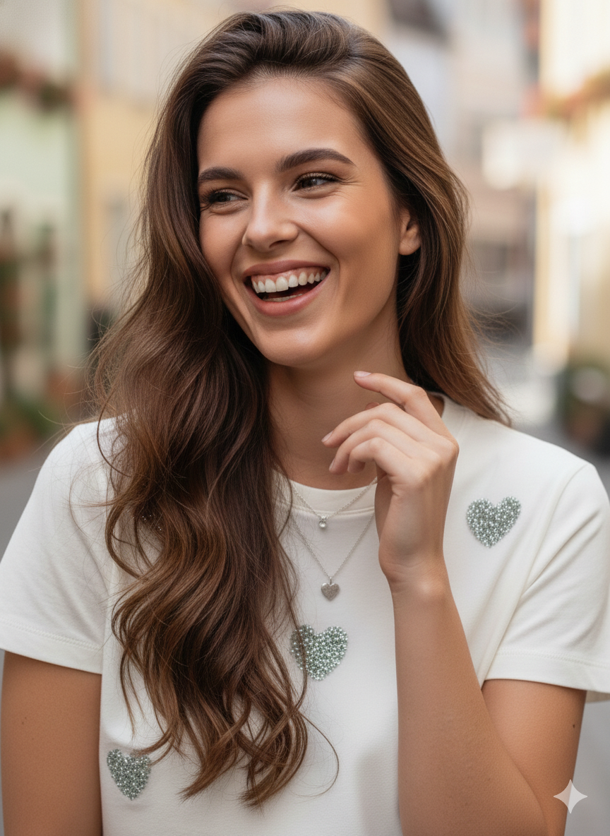 CAMISETA ARGENTO HEARTS