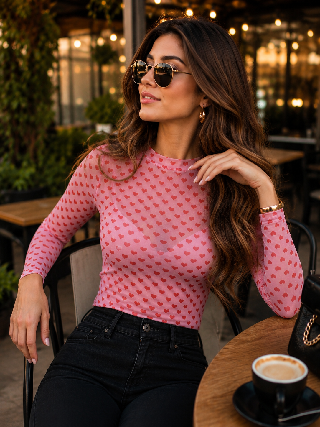 TOP MESH LOVE IS IN THE AIR
