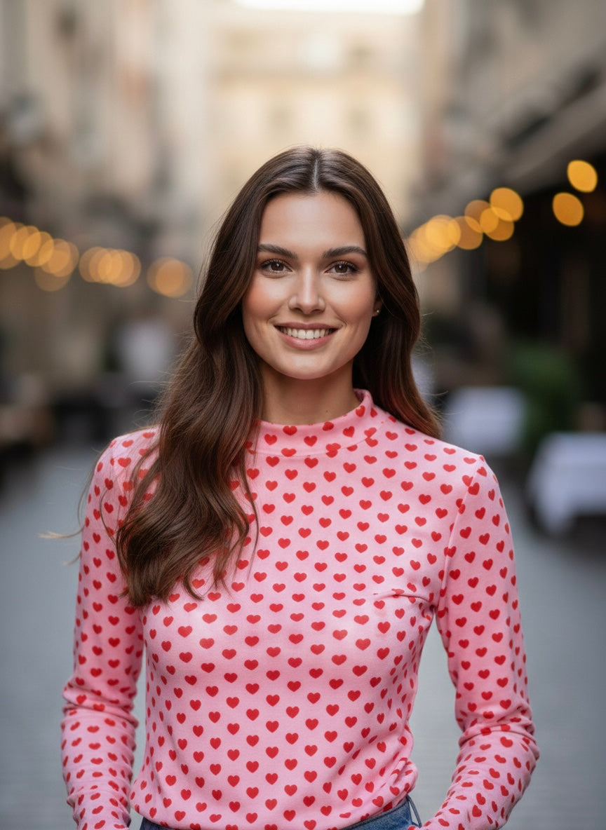 TOP MESH LOVE IS IN THE AIR