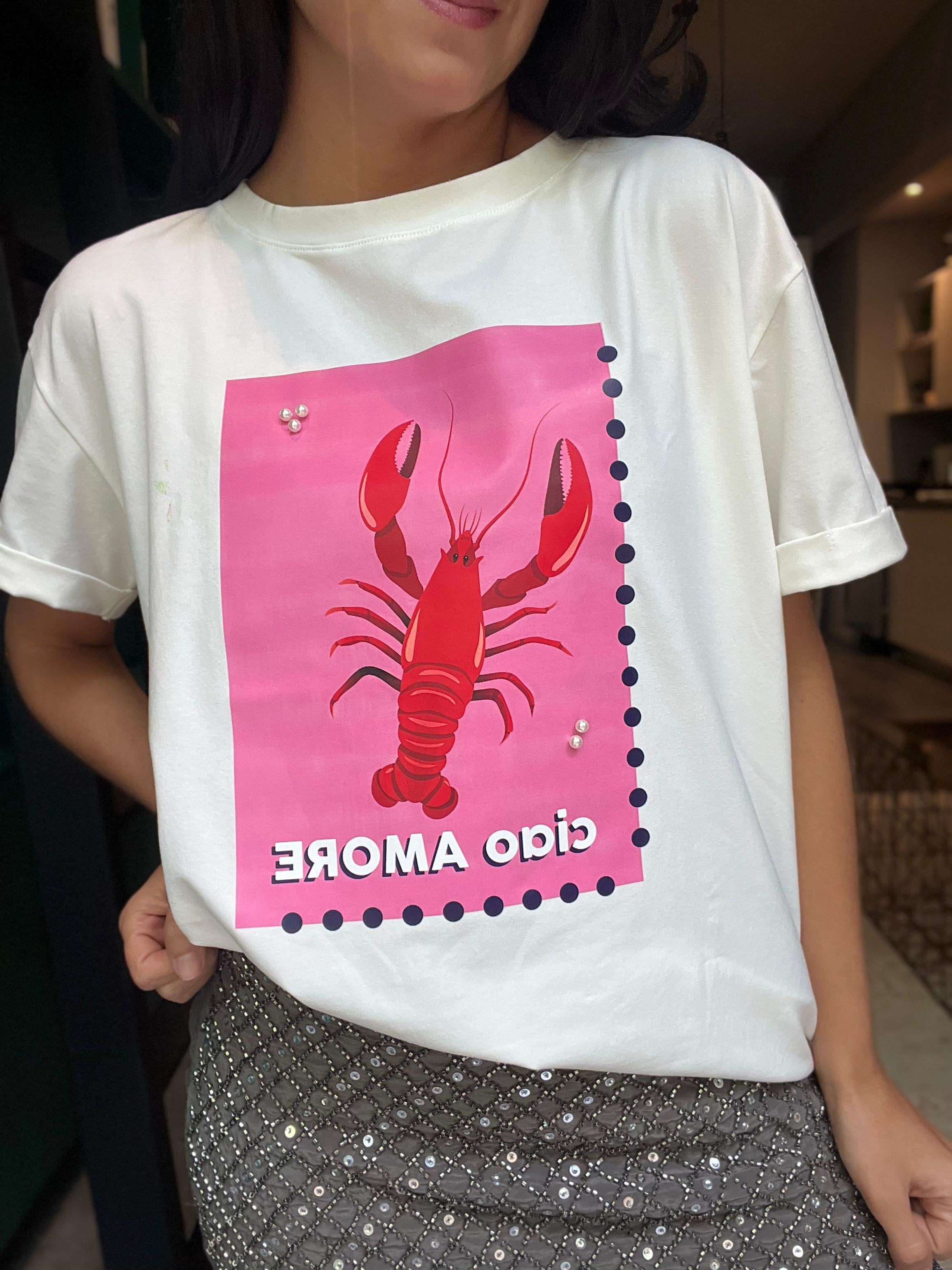 CAMISETA LANGOSTA EN ROSA