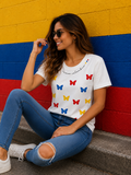 CAMISETA MARIPOSAS TRICOLOR