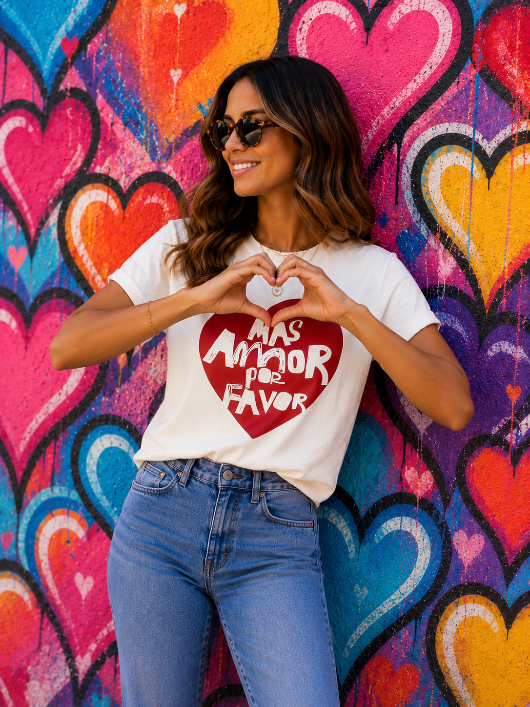 CAMISETA MAS AMOR POR FAVOR (GRAFFITI)