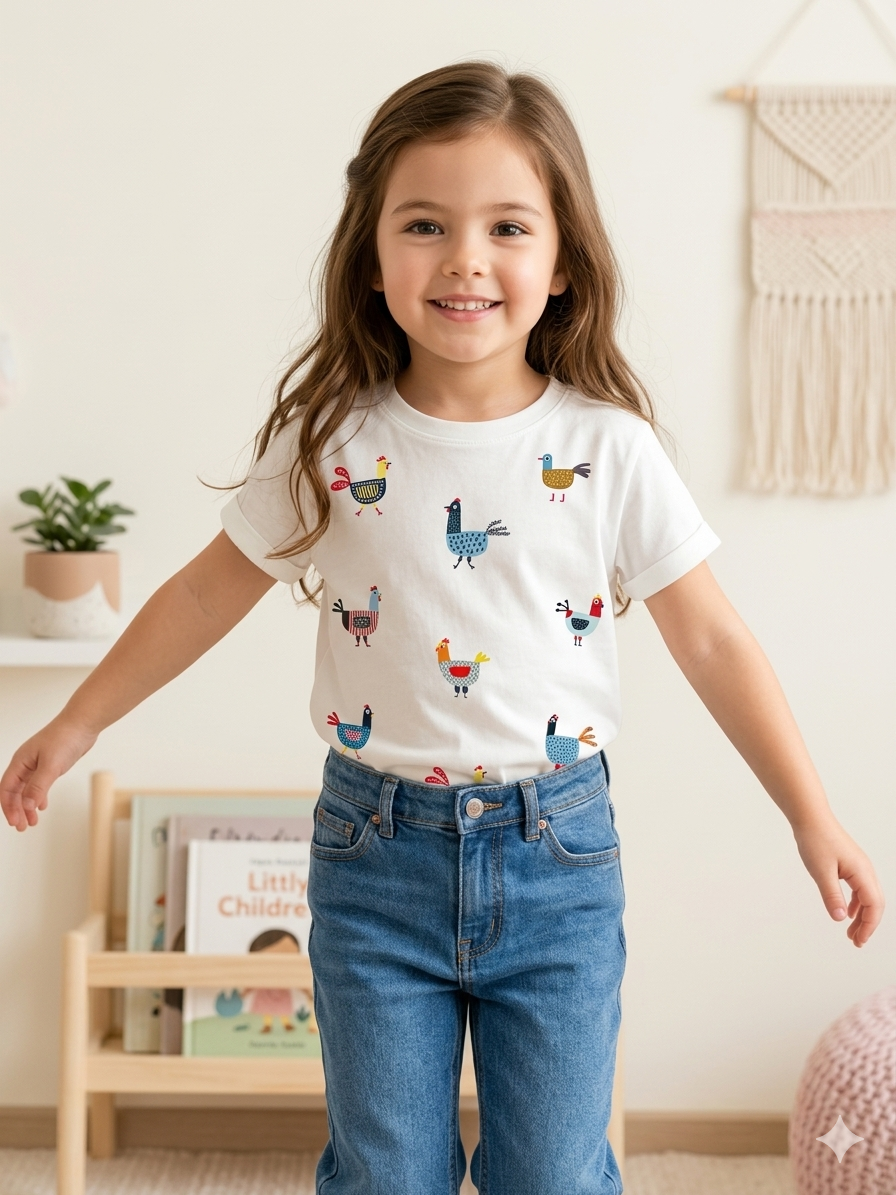 CAMISETA FIESTA DE GALLINITAS MINI