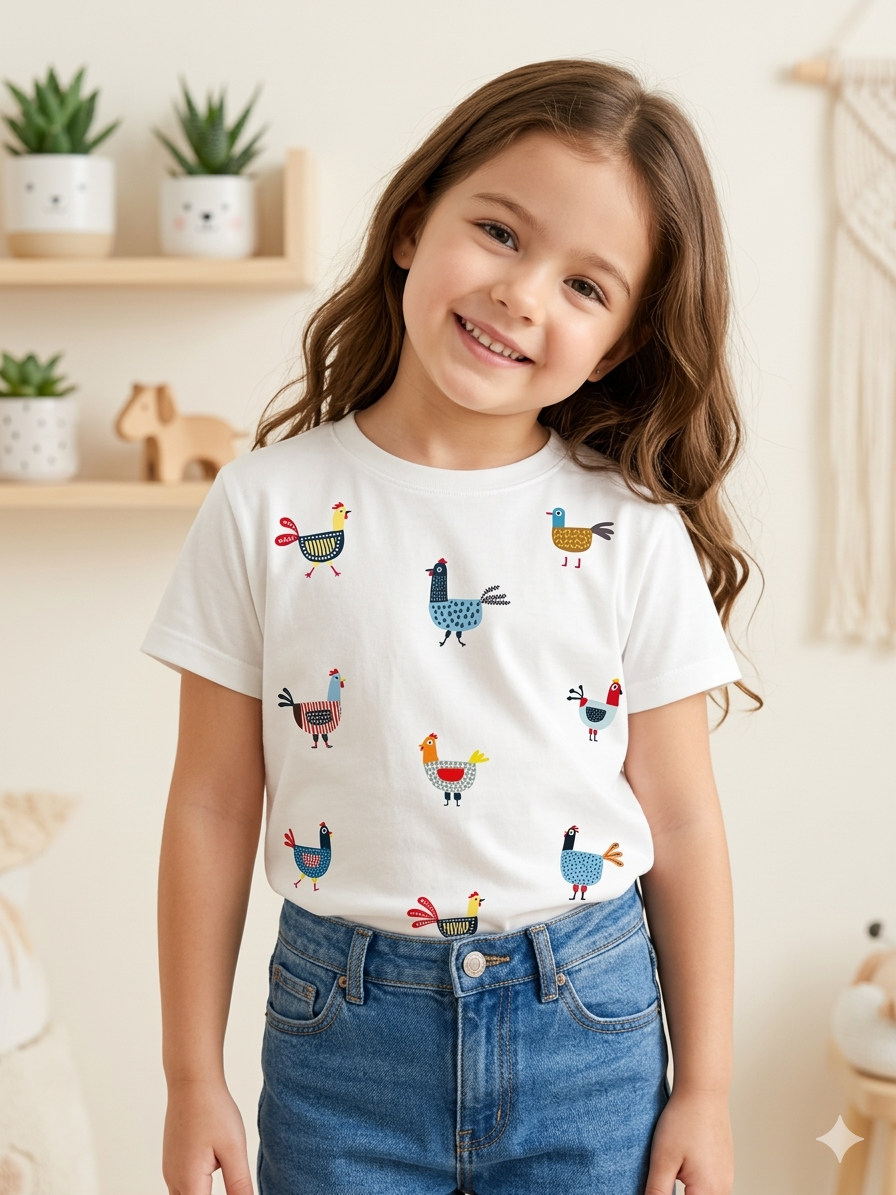 CAMISETA FIESTA DE GALLINITAS MINI