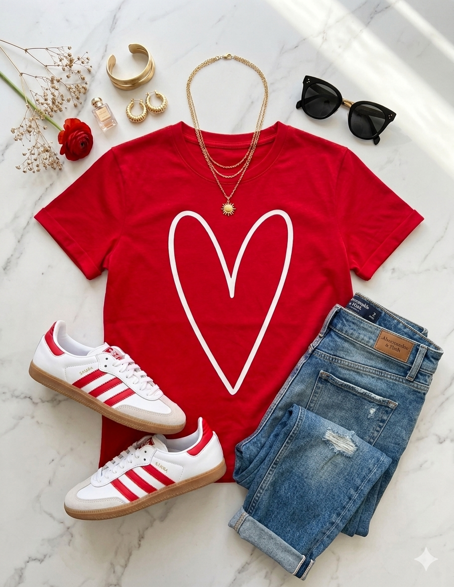 CAMISETA ROJA CORAZON