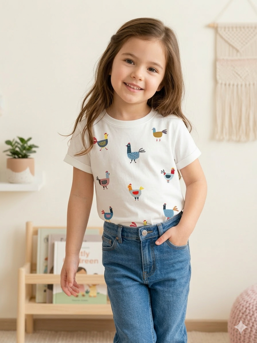 CAMISETA FIESTA DE GALLINITAS MINI