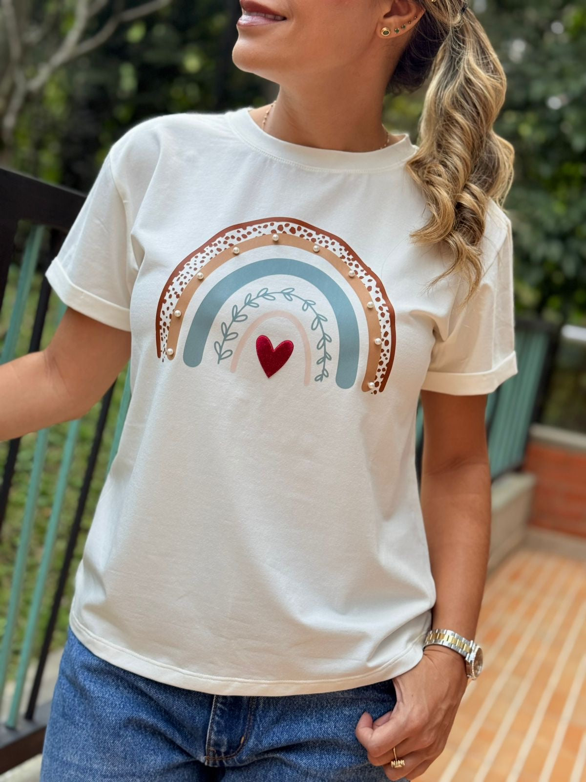 CAMISETA ARCOIRIS PERLAS
