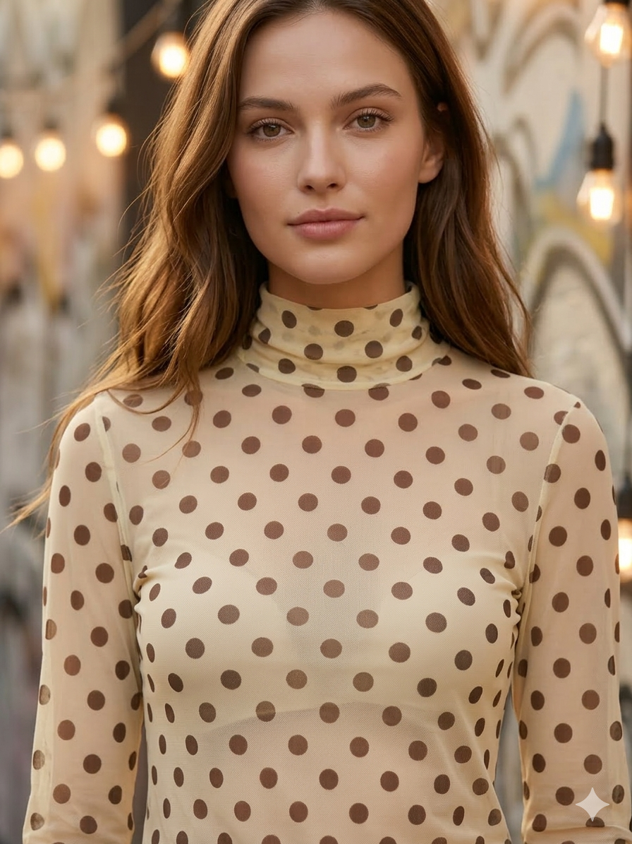 TOP MESH POLKA DOTS