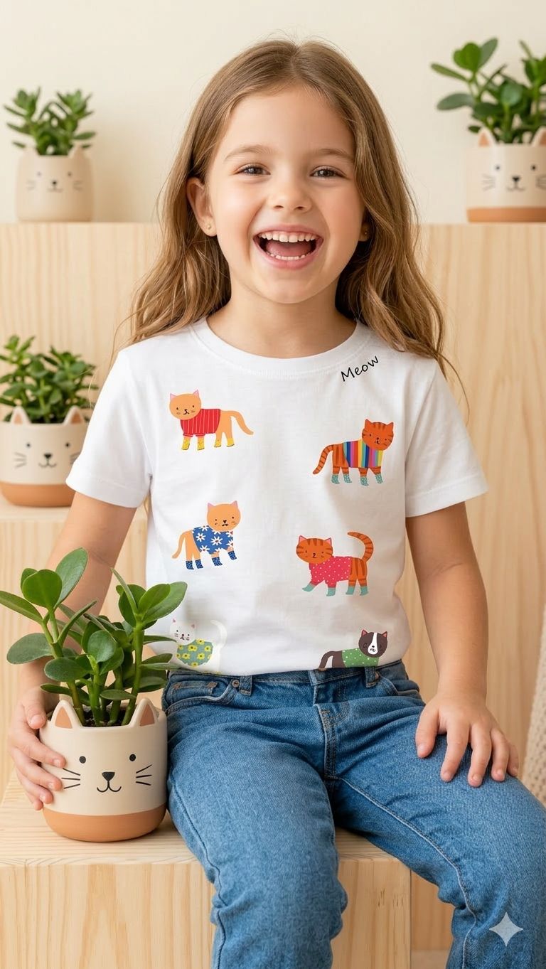 CAMISETA FASHION CATS MINI (ENTREGA 6 DÍAS HÁBILES)