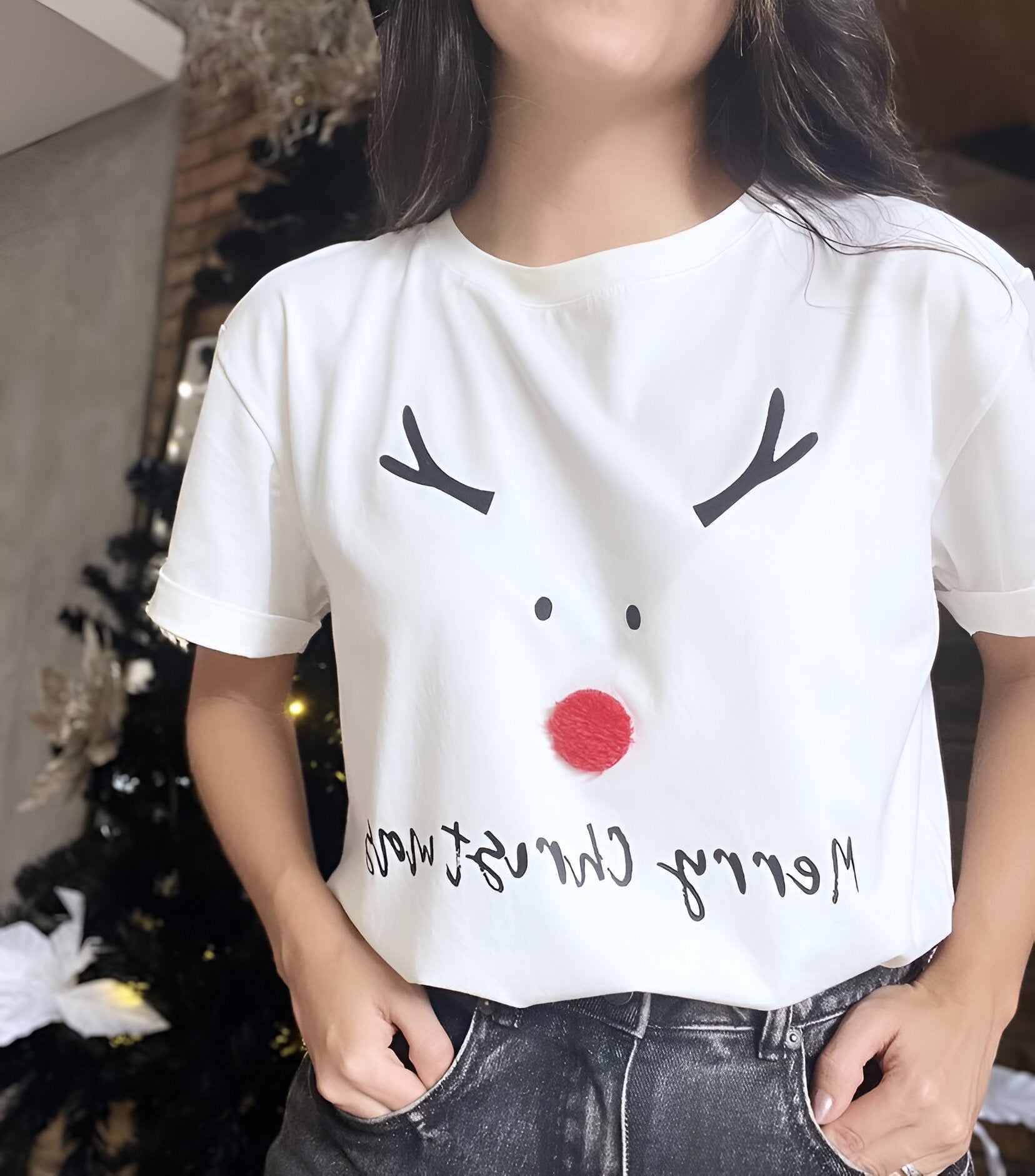 CAMISETA RENO NARIZ PELUDITA