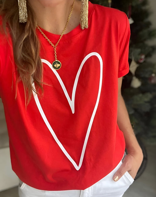 CAMISETA ROJA CORAZON