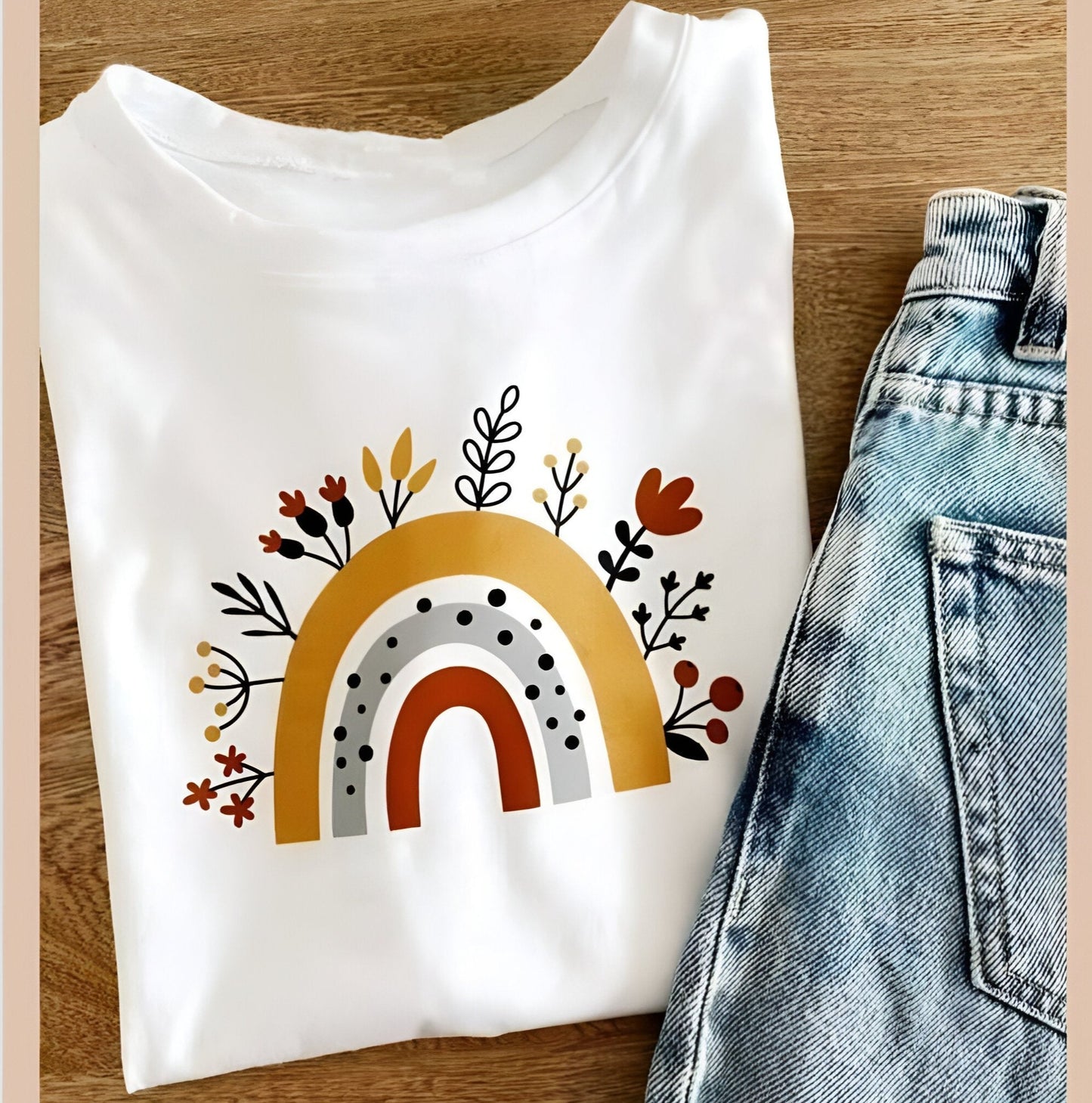 CAMISETA ARCOIRIS FLORES