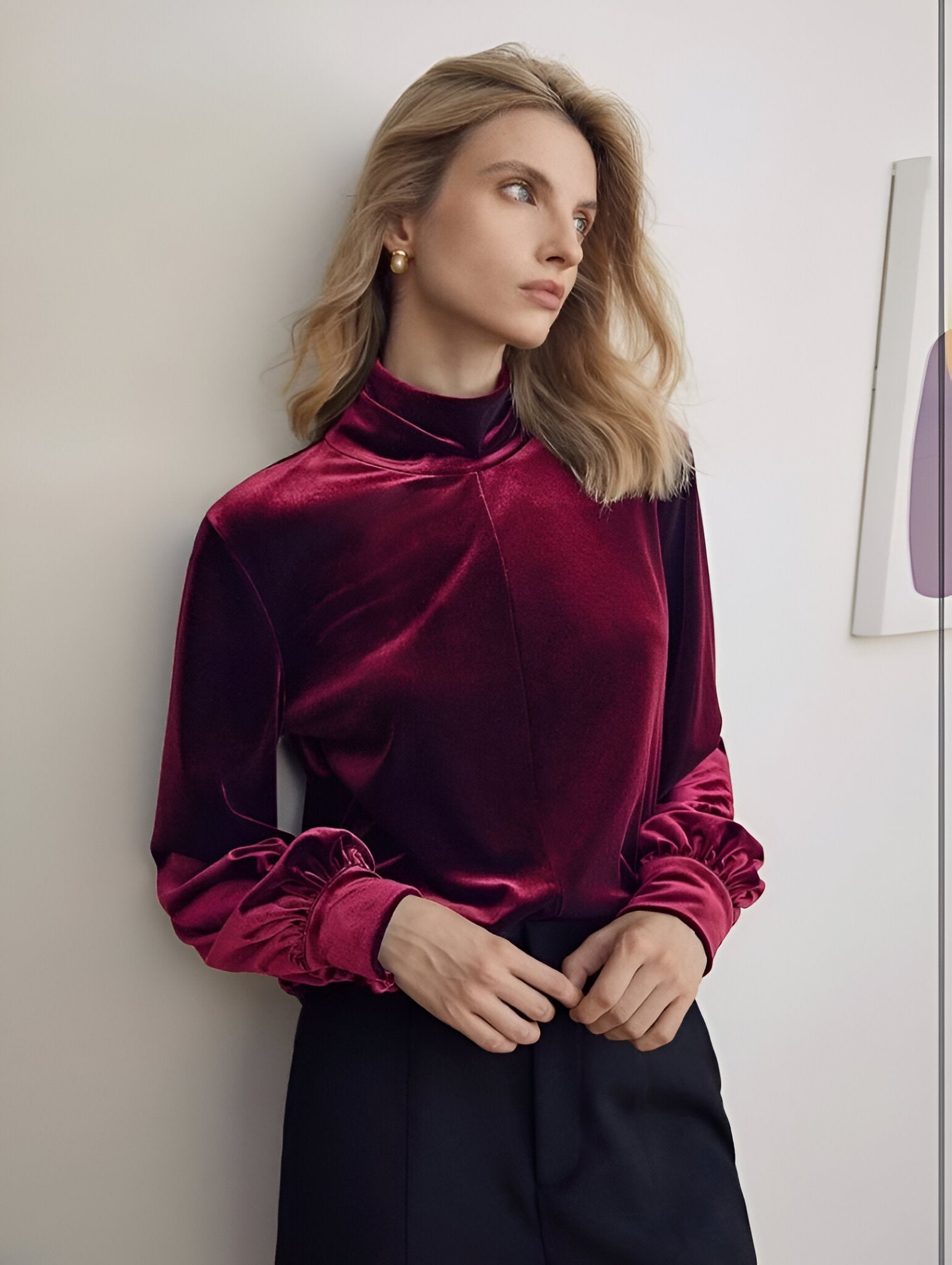 BLUSA TERCIOPELO MANGA LARGA
